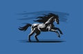 Horse galloping. Vector illustration. Royalty Free Stock Photo